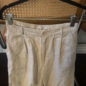 Reformation Linen Pants Straight Style Wide Leg